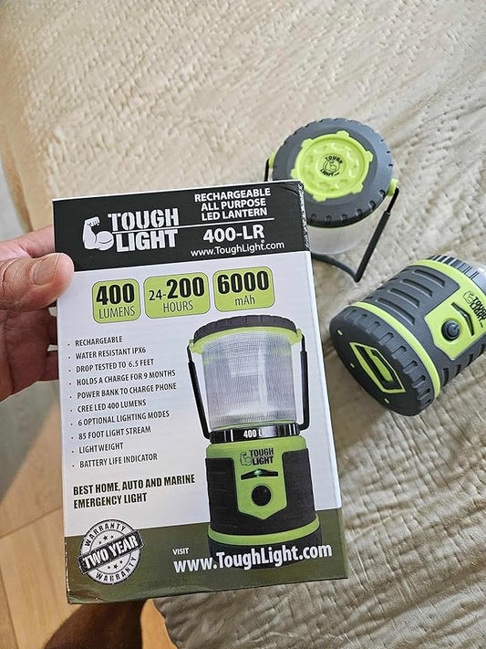 USB Rechargeable Camping Lantern, 400 Lumens LED Lantern, Hanging Tent Lamp, 6000mAh Power Bank, 200 Hour, 6 Modes, for Outdoors & Emergency
