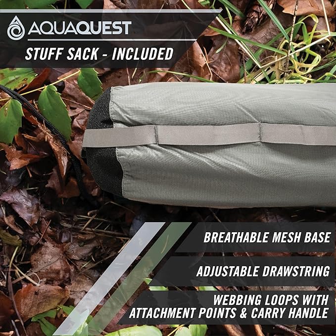 AquaQuest Defender Tarp – 100% Waterproof (20,000mm) Heavy-Duty Shelter for Camping, Bushcraft, Survival, Hammock, Basecamp, Hunting, Hiking & All-Season Use – 30 Options Available: 5 Sizes & 6 Colors