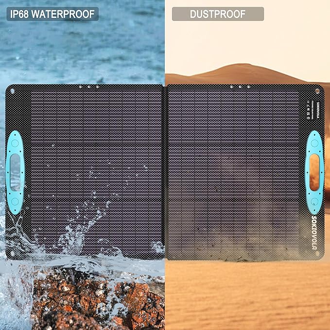 N-Type 16BB 100W Portable Solar Panel for Power Station,ETFE Portable Foldable Solar Charger NextGen 25% High Conversion IP68 Waterproof Solar Panel for Camping Outdoor RV Blackout