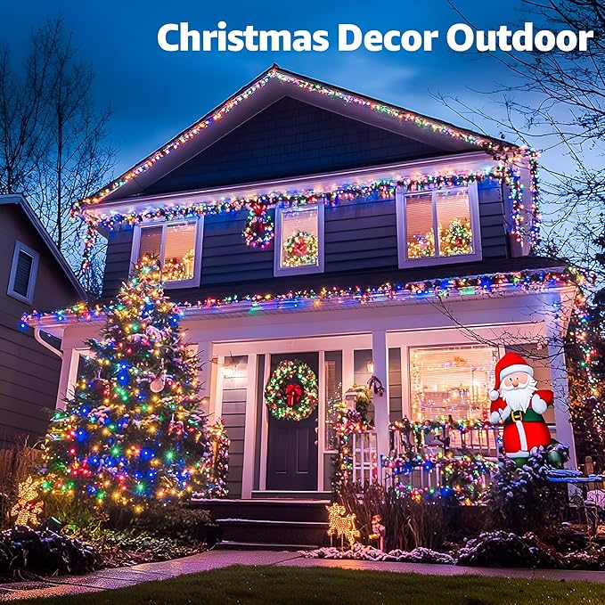 328 FT 1000 LED Christmas Lights Outdoor, 8 Lighting Modes String Lights with Remote, Christmas Light for Outside Wedding Party Classroom Holiday Decor(Multicolor)