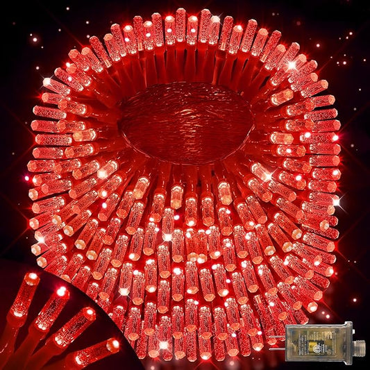 XURISEN Upgraded 561FT 1400 LED Christmas Lights Outdoor, Super Long String Lights 8 Modes & Memory Timer Plug in Fairy Lights for Home Xmas Tree Party Wedding Decor -Red