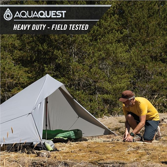 AquaQuest Defender Tarp – 100% Waterproof (20,000mm) Heavy-Duty Shelter for Camping, Bushcraft, Survival, Hammock, Basecamp, Hunting, Hiking & All-Season Use – 30 Options Available: 5 Sizes & 6 Colors