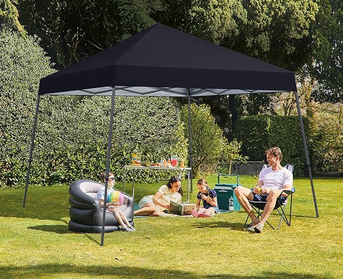 MASTERCANOPY Portable Pop Up Canopy Tent with Large Base(10x10,Black)