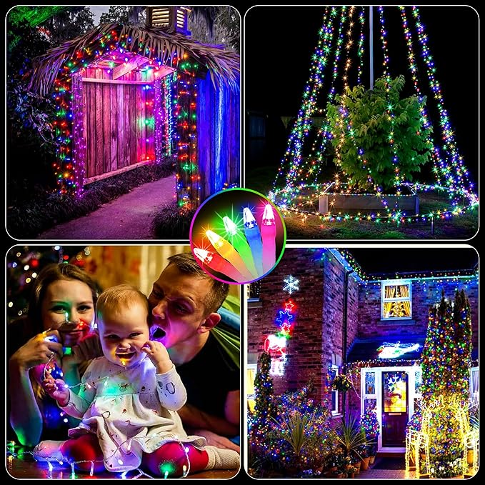 300LED 100FT Christmas String Lights, 8 Modes Fairy Lights Connectable, Indoor Outdoor String Lights with Timer & Memory for Christmas Tree Bedroom Yard Door Wedding Xmas Classroom Decor Multicolor