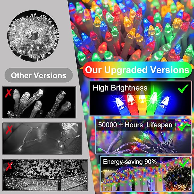 1620 LED Christmas Lights with 360 Drops,164ft 8 Modes Fairy Hanging String Lights with Time Waterproof, Plug-in Hanging String Lights for Holiday Wedding Party Christmas Decor (Multicolor)