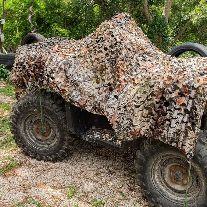 LOOGU Custom Woodland Camo Netting Camping Military Hunting Camouflage Net 6.5 x 10ft, 6.5 x 26ft, 10 x 10ft, 10 x 13ft, 10 x 16.5ft, 13 x 16.5ft, 16.5 x 20ft, 20 x 20ft