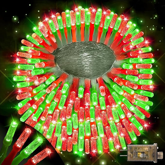 XURISEN Upgraded 403FT 1000 LED Christmas Lights Outdoor, Super Long String Lights 8 Modes & Memory Timer Plug in Fairy Lights for Home Xmas Tree Party Wedding Decor -Red and Green