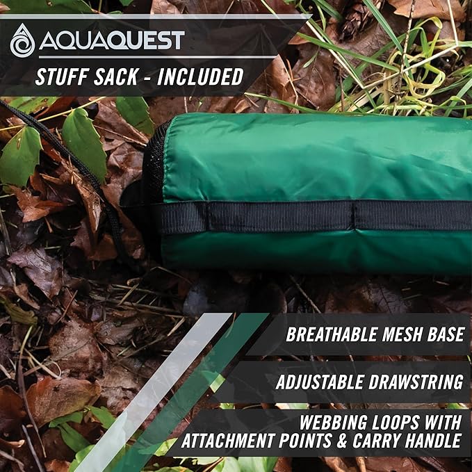 AquaQuest Defender Tarp – 100% Waterproof (20,000mm) Heavy-Duty Shelter for Camping, Bushcraft, Survival, Hammock, Basecamp, Hunting, Hiking & All-Season Use – 30 Options Available: 5 Sizes & 6 Colors