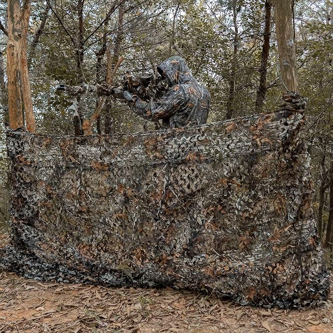 LOOGU Custom Woodland Camo Netting Camping Military Hunting Camouflage Net 6.5 x 10ft, 6.5 x 26ft, 10 x 10ft, 10 x 13ft, 10 x 16.5ft, 13 x 16.5ft, 16.5 x 20ft, 20 x 20ft
